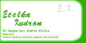 etelka kudron business card